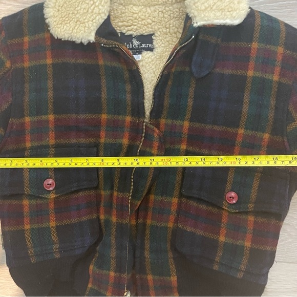 Vintage 90s Polo Ralph Lauren Wool Plaid sherling Lining Jacket made in USA - Picture 5 of 10